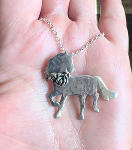 Horse with Roses Necklace