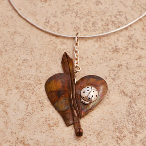 Ladybug and Heart Necklace